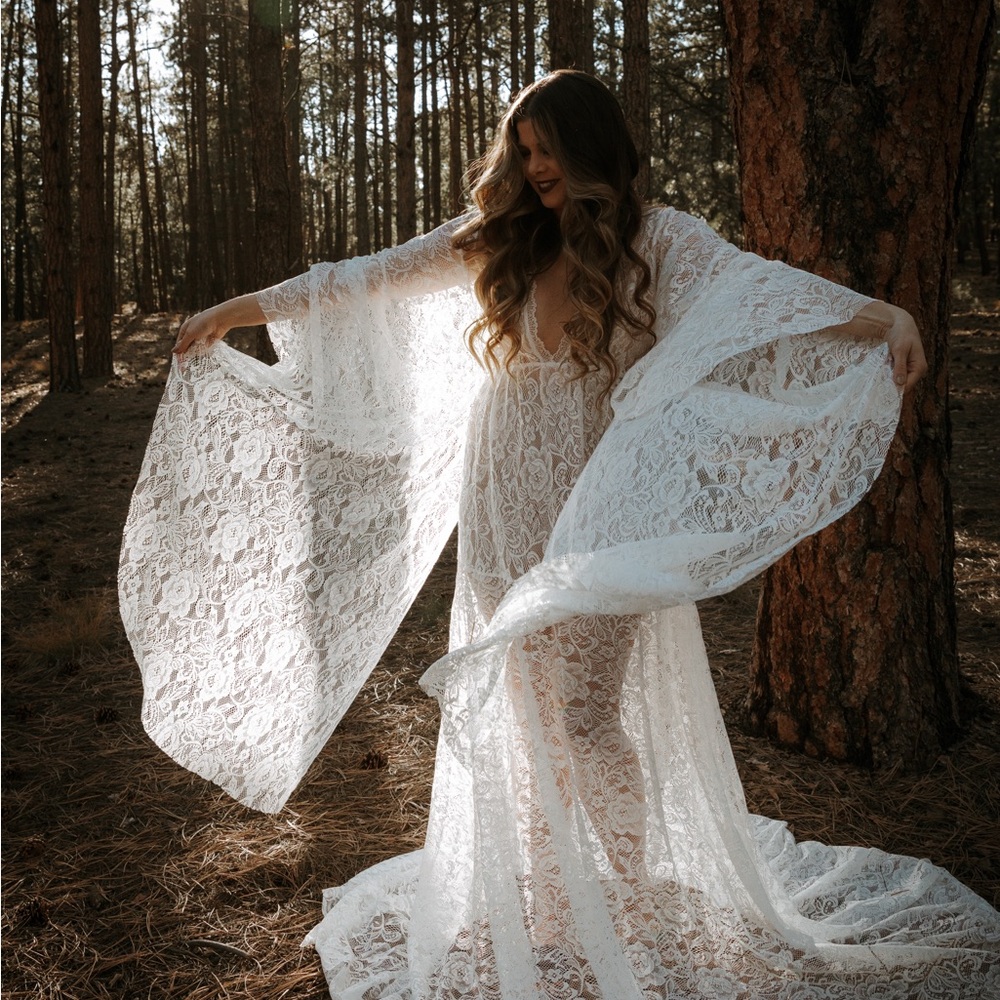 Elegant White Lace Gown